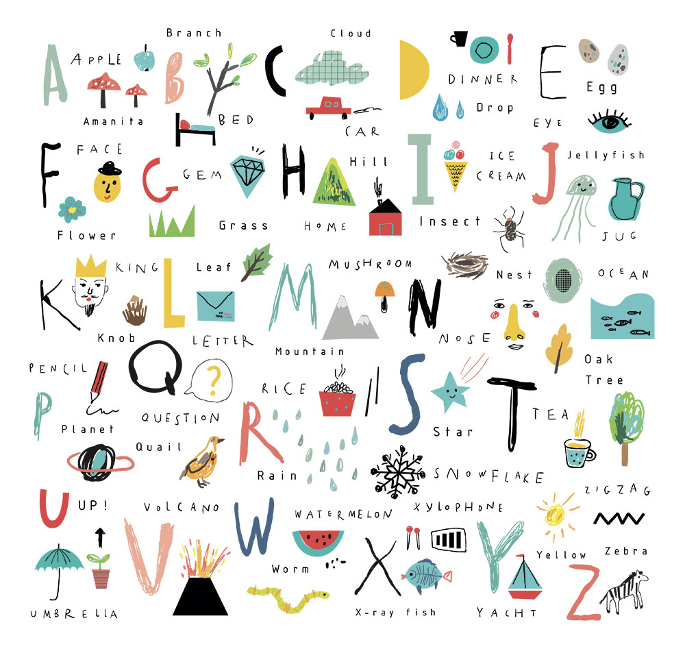 Английский алфавит с детскими рисунками